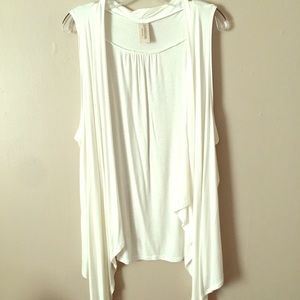Cream colored lightweight flowy vest